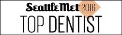 Clickable button to Seattle Metropolitan Top Dentist 2016 Award website
