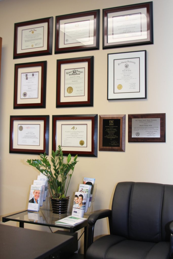 Photo of professional certifications and degrees for Daniel H. Chong, DDS, FACP