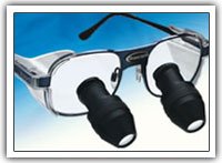 Photo showing magnification scopes on glasses at Federal Way WA dental and prosthodontics practice